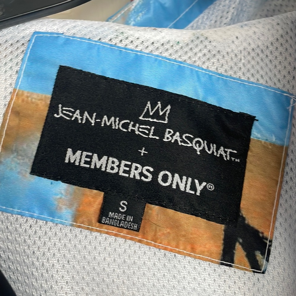 Jean-Michel Basquiat Members Only hooded wind breaker jacket S adult NWOT